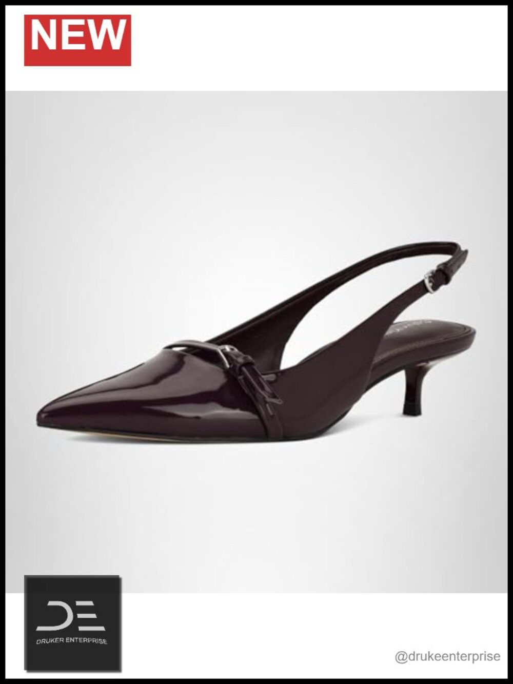 Calvin Klein Simira Women's Dress Pump Kitten Heel Pointed Toe PU